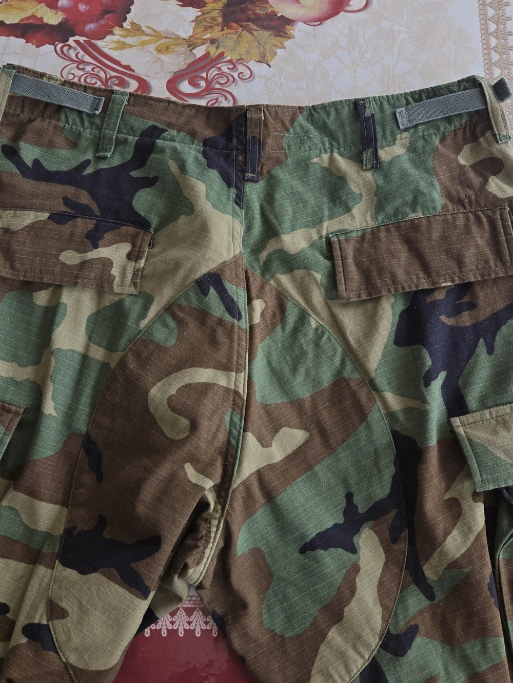 US Military Woodland Camo BDU Trousers Pant MEDIUM LONG Ripstop 8415-01-390-8946